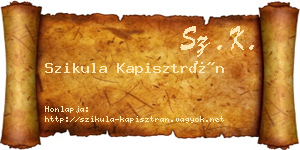 Szikula Kapisztrán névjegykártya